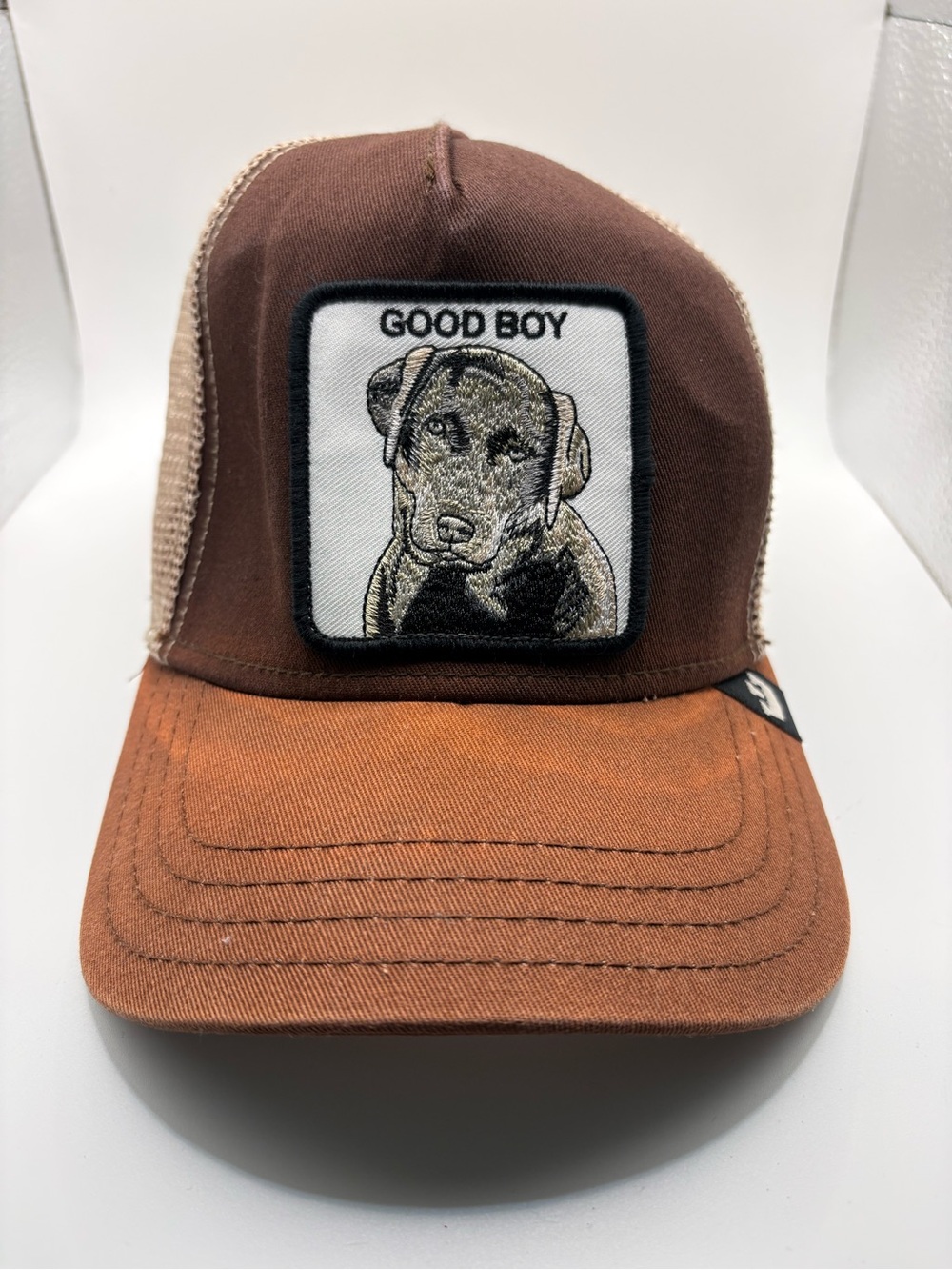 Goorin Bros Good Boy Labrador Dog Brown Trucker Snapback Hat